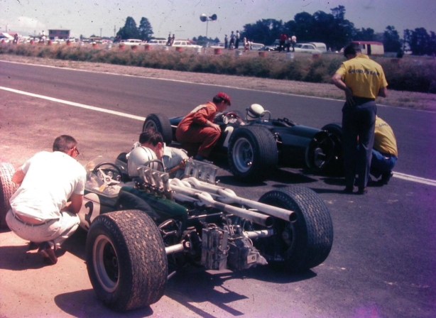 Denny Hulme and Jackie Stewart, Levin NZ Tasman 1967 (Digby Paape)