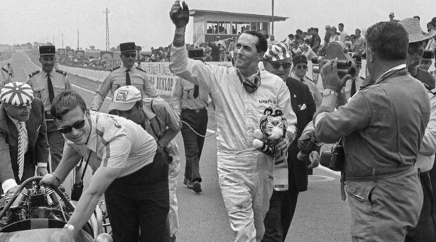 Brabham after Rheims victory 1966