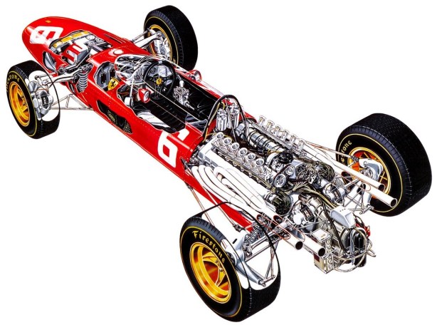 Ferrari 312 1966 cutaway