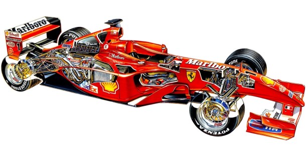 f2001 ferrari cutaway