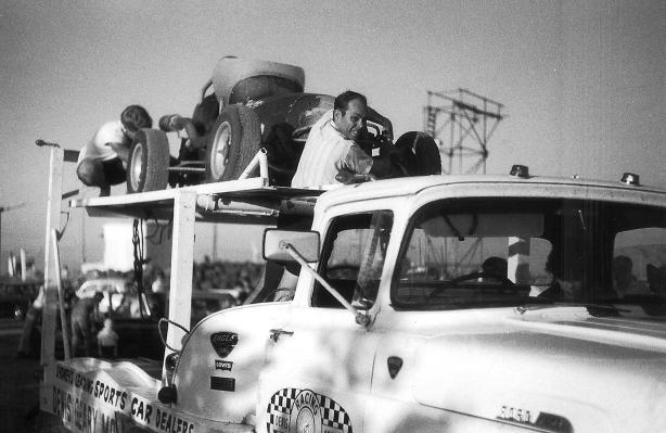 Barry Watt Qld in pits for 1969 Speedcar champion ship